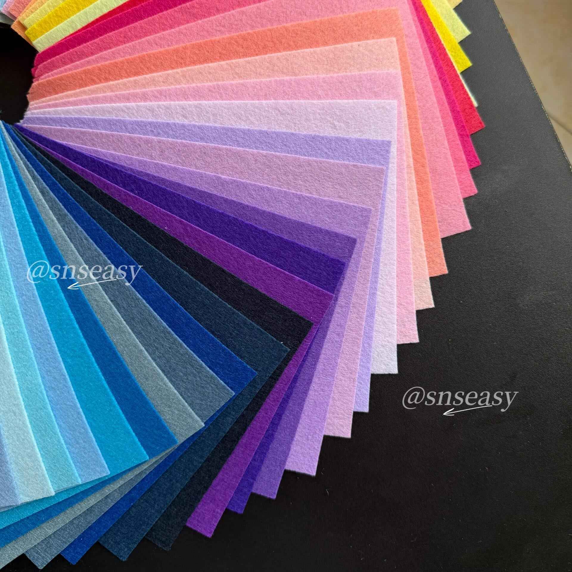 88 Colors Felt Fabric DIY Kit – Soft 1.1mm & Thick 1.5mm Sheets for Crafts, Plushies & Albums (Copy)