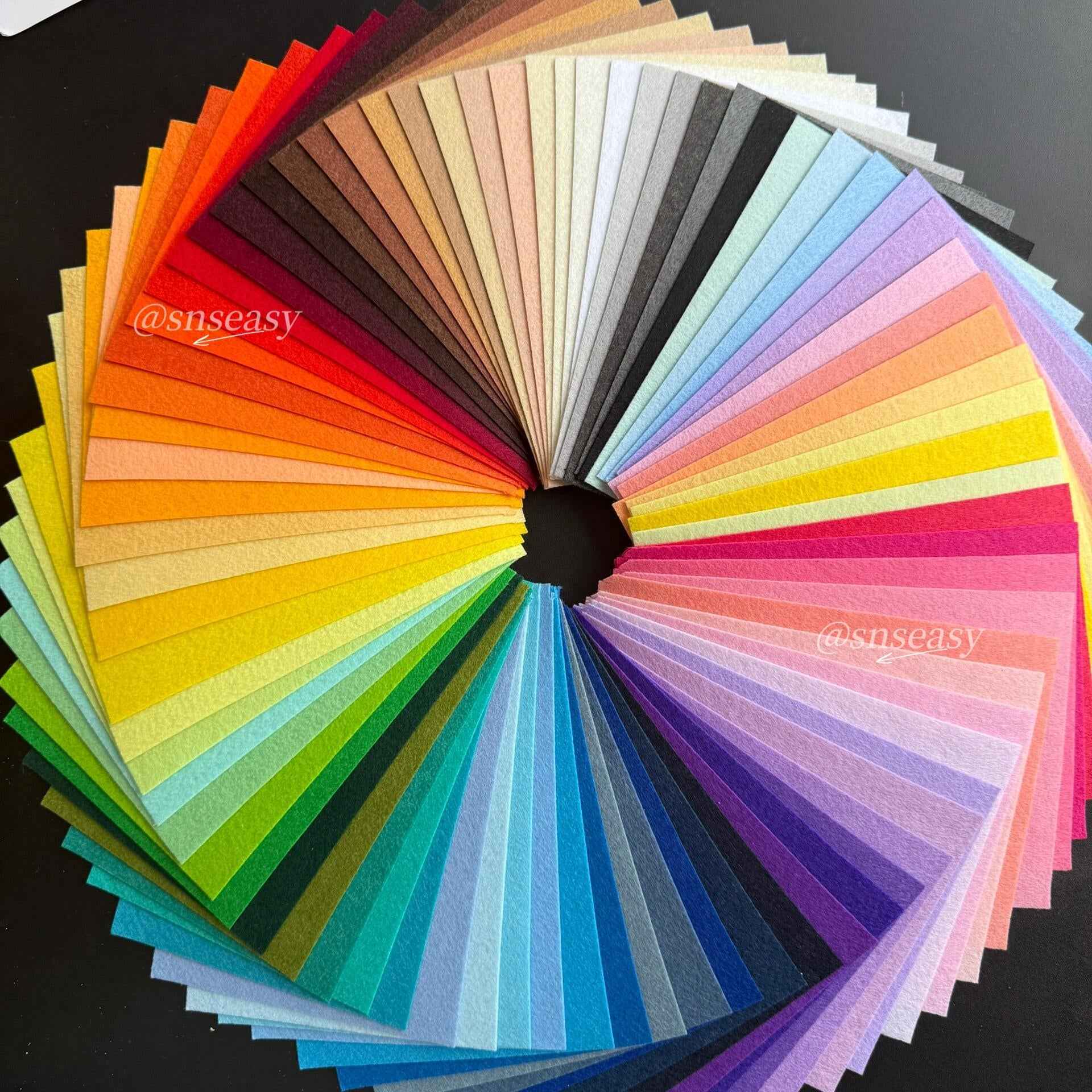 88 Colors Felt Fabric DIY Kit – Soft 1.1mm & Thick 1.5mm Sheets for Crafts, Plushies & Albums (Copy)