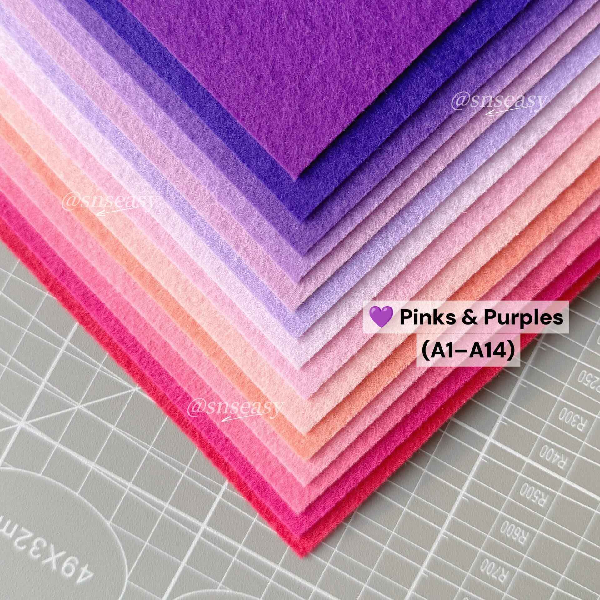 88 Colors Felt Fabric DIY Kit – Soft 1.1mm & Thick 1.5mm Sheets for Crafts, Plushies & Albums (Copy)