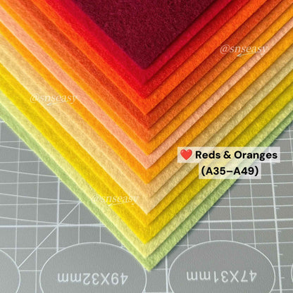88 Colors Felt Fabric DIY Kit – Soft 1.1mm & Thick 1.5mm Sheets for Crafts, Plushies & Albums (Copy)