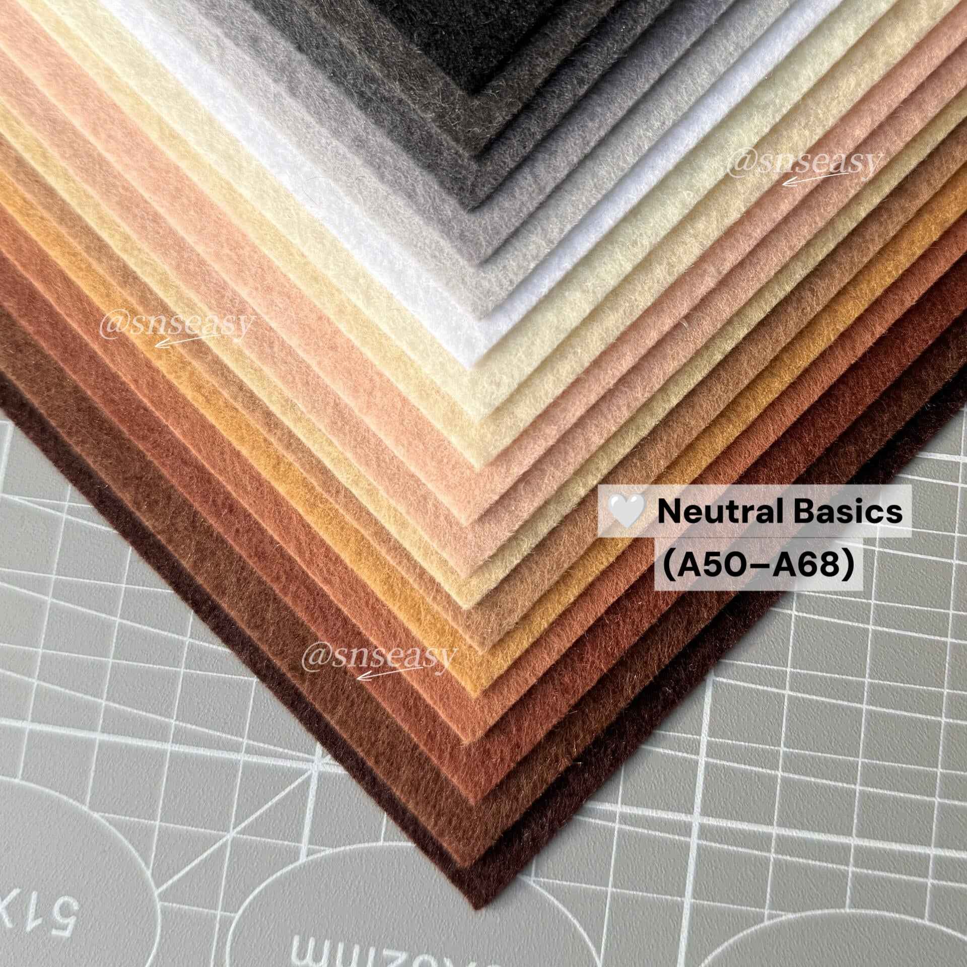 88 Colors Felt Fabric DIY Kit – Soft 1.1mm & Thick 1.5mm Sheets for Crafts, Plushies & Albums