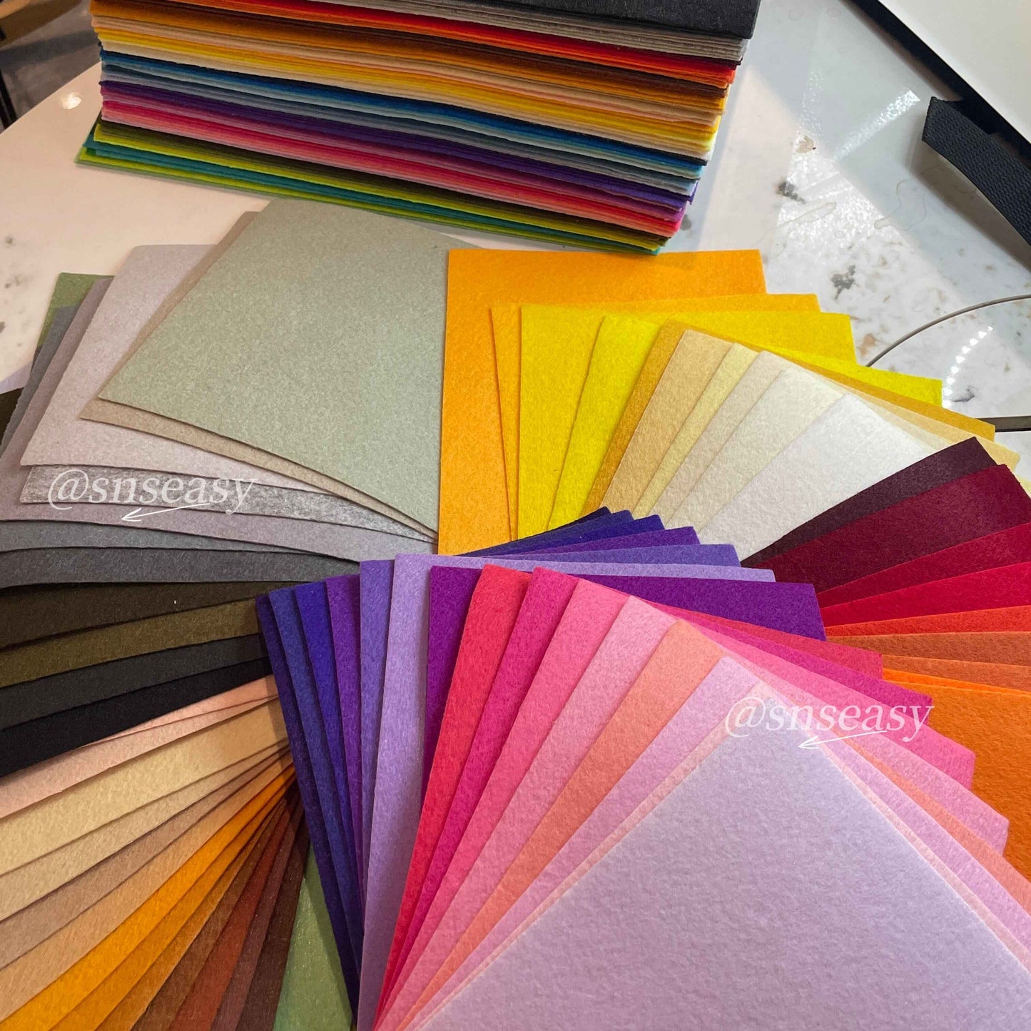 88 Colors Felt Fabric DIY Kit – Soft 1.1mm & Thick 1.5mm Sheets for Crafts, Plushies & Albums (Copy)