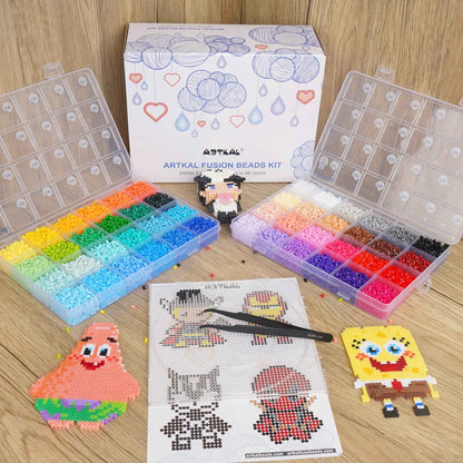 PERLER Beads Pixel Art Kit - 24000+ Fuse Beads, 48 Colors, DIY Craft Kit for Ages 14+