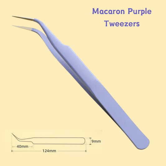 12MM Purple Stainless Steel DIY Tweezers, Straight Tip | Curved Tip - SNSEASY