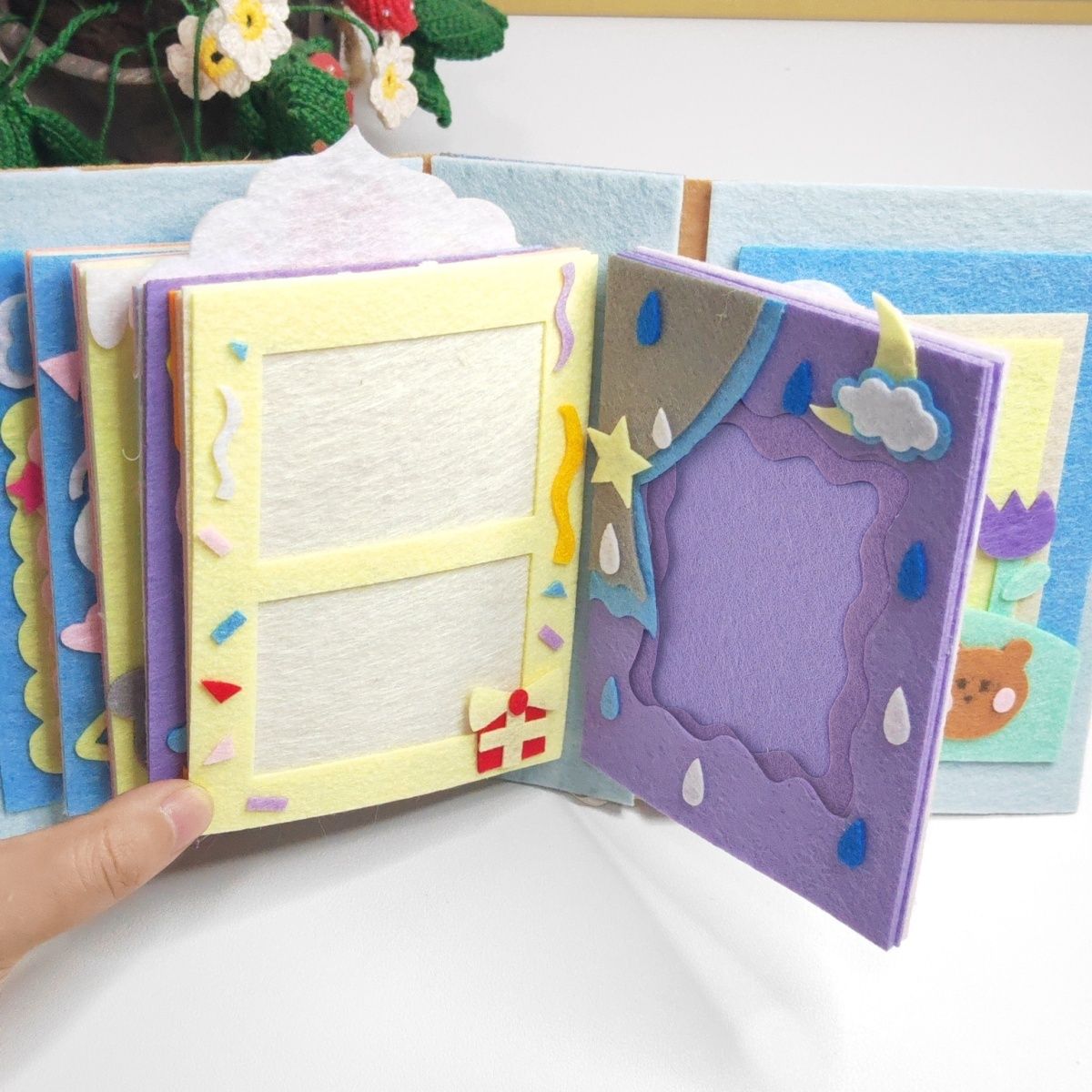 DIY Felt Album Craft Kit – Pre-cut Handmade Set with Cover & 10 Pages (Birthday / Anniversary Themes)