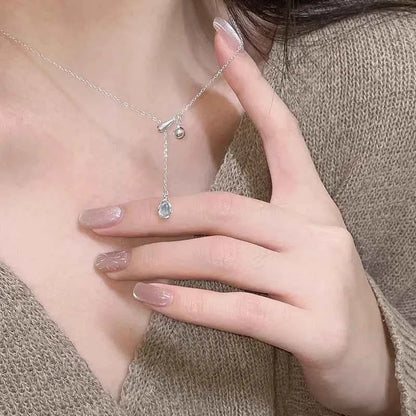"Aqua Drop Tear" 925 Sterling Silver Aquamarine Necklace – Adjustable & Ocean-Fresh (Copy)