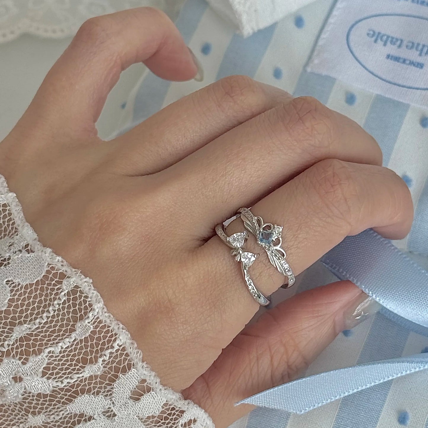 "Ariel's Escape" 925 Sterling Silver Crown and Bow Ring - Sweet and Charming