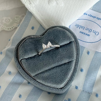 "Ariel's Escape" 925 Sterling Silver Crown and Bow Ring - Sweet and Charming