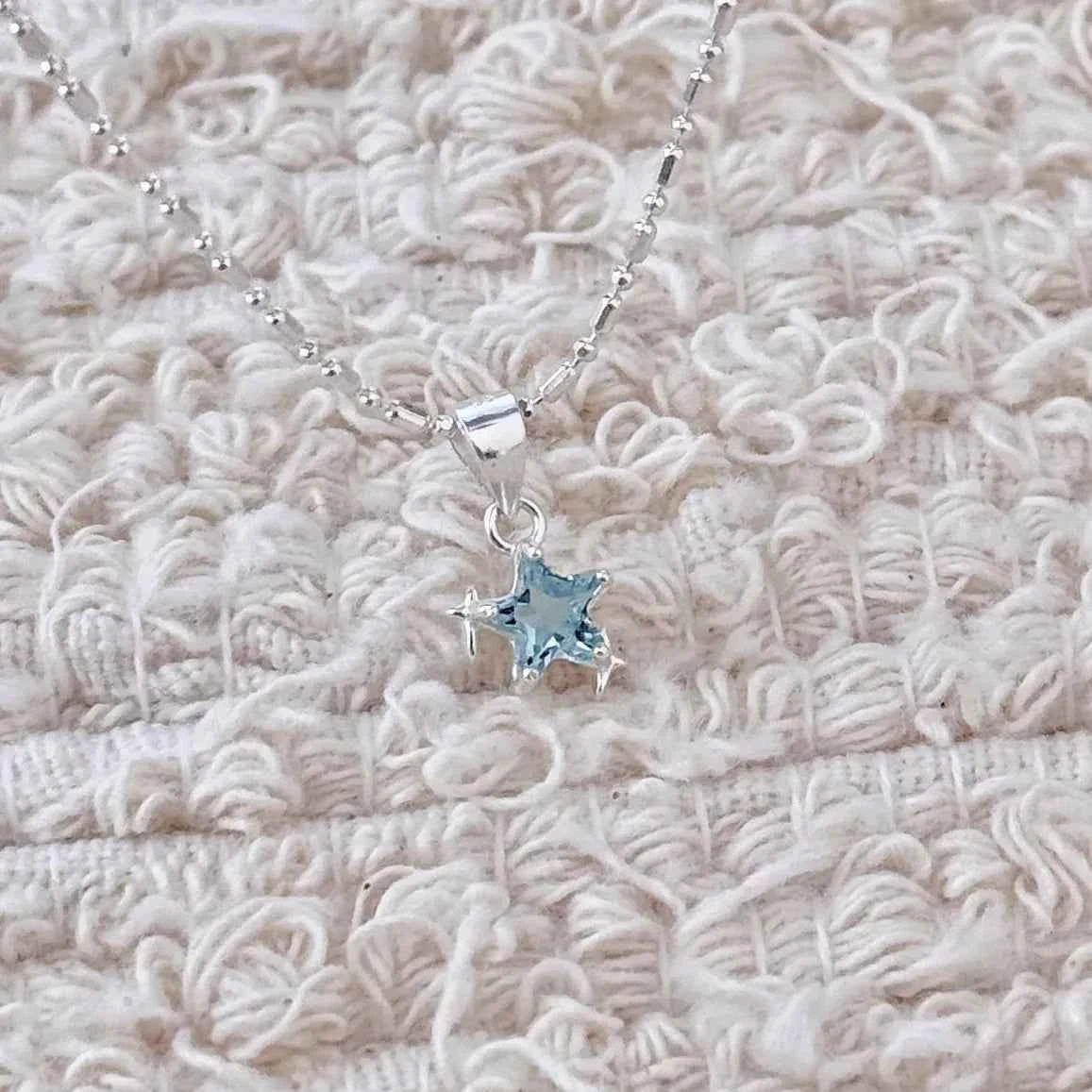 "Blue Starlight" 925 Sterling Silver Necklace with Blue Zircon - Elegant and Unique (Copy)