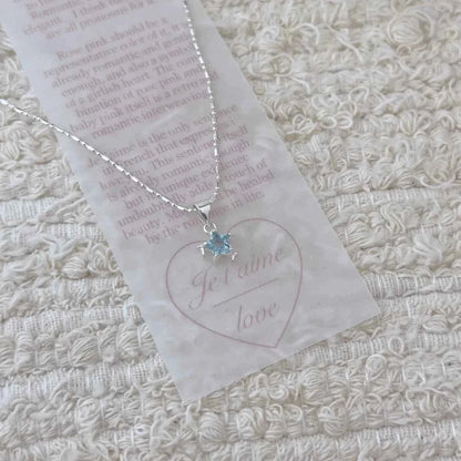"Blue Starlight" 925 Sterling Silver Necklace with Blue Zircon - Elegant and Unique (Copy)