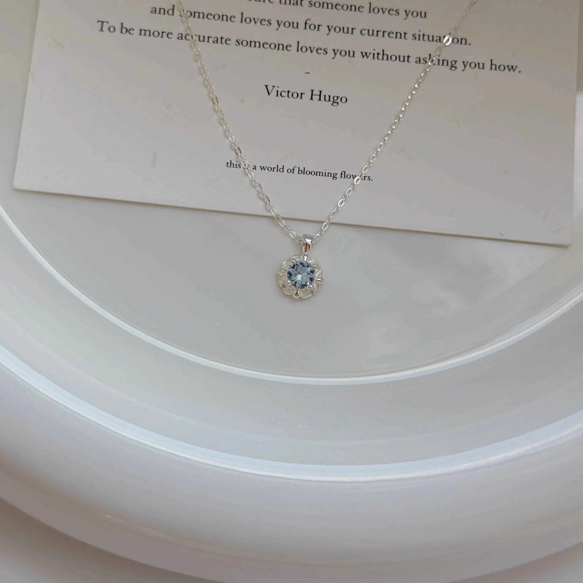 "Blue Tears" 925 Sterling Silver Aquamarine Necklace (Copy)