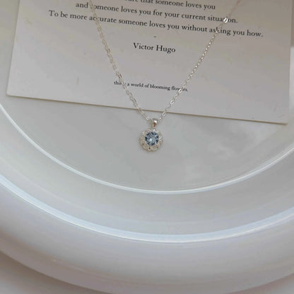 "Blue Tears" 925 Sterling Silver Aquamarine Necklace (Copy)