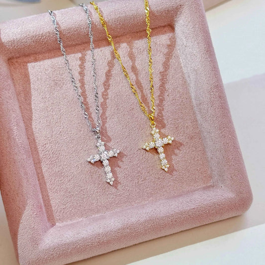"Crystal Cross" 925 Sterling Silver Necklace with 8A Zircon – Ultra-Sparkle & Timeless (Copy)