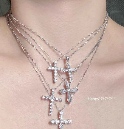 "Crystal Cross" 925 Sterling Silver Necklace with 8A Zircon – Ultra-Sparkle & Timeless (Copy)