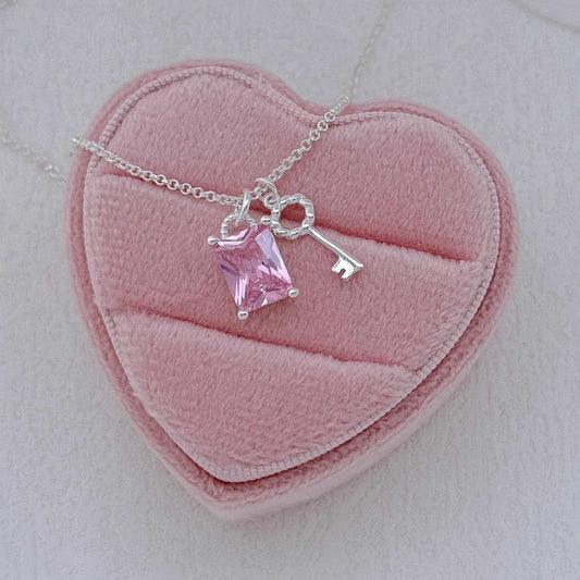 "Dawnlight Key" 925 Sterling Silver Crystal-Clear Key Necklace – Elegant & Gift-Ready (Copy)