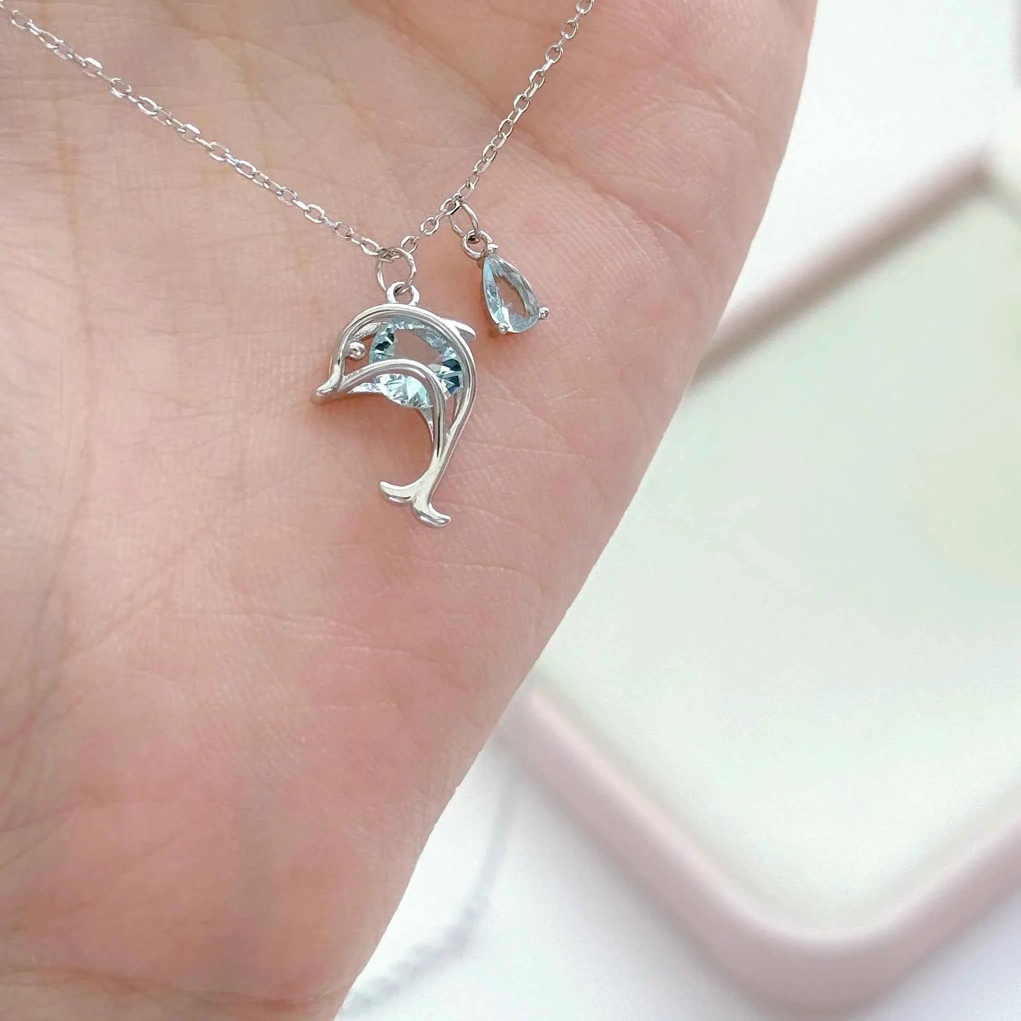 "Dolphin Promise" 925 Sterling Silver Dolphin & Zircon Necklace – Oceanic Elegance (Copy)