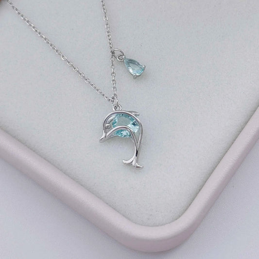 "Dolphin Promise" 925 Sterling Silver Dolphin & Zircon Necklace – Oceanic Elegance (Copy)