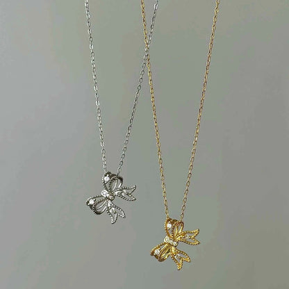 "First Heartbeat" 925 Sterling Silver Bow Necklace – Petite Sparkle, Big Romance (Copy)