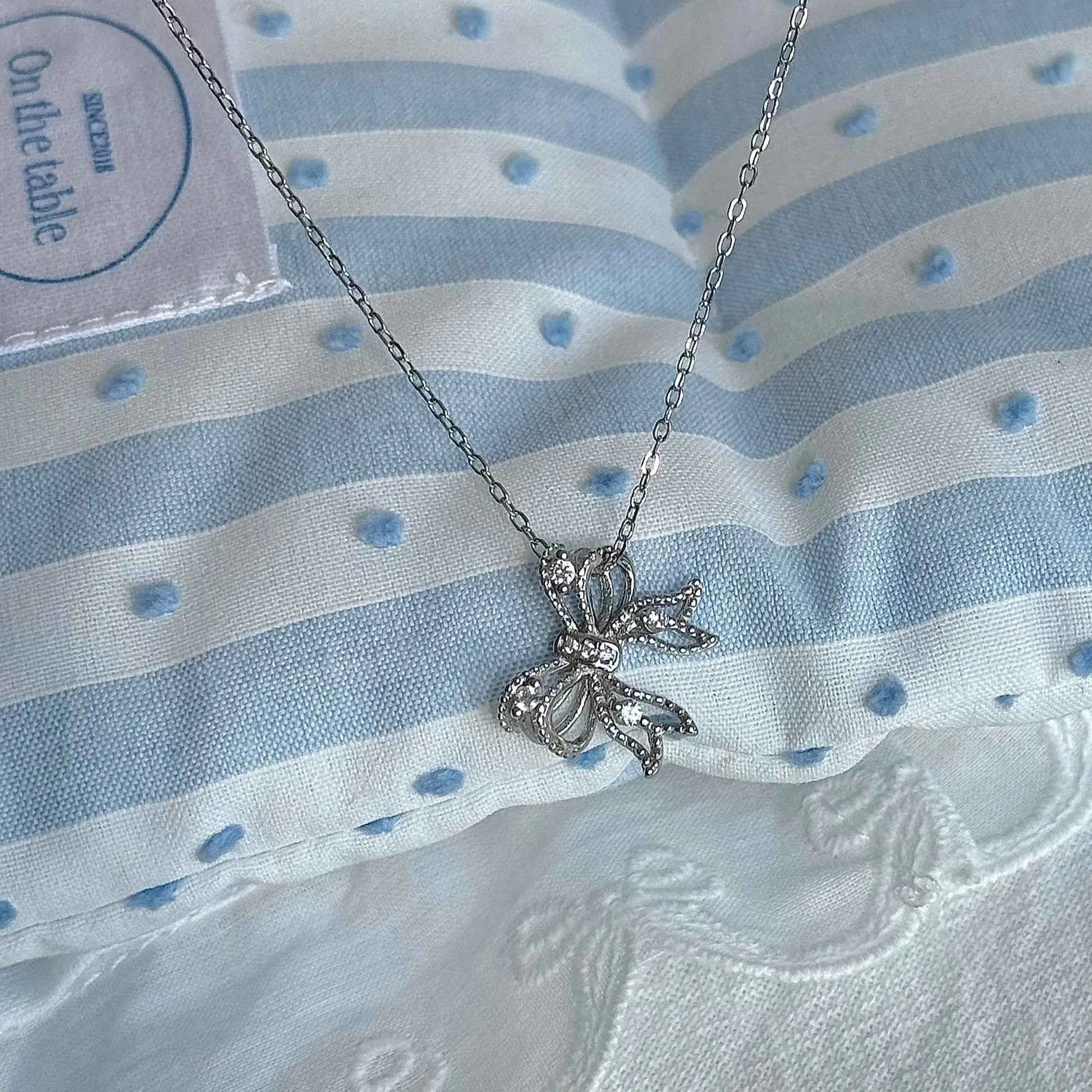 "First Heartbeat" 925 Sterling Silver Bow Necklace – Petite Sparkle, Big Romance (Copy)