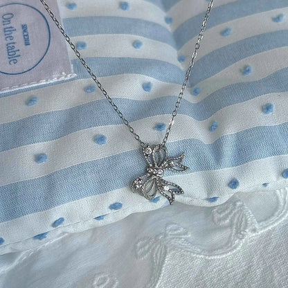 "First Heartbeat" 925 Sterling Silver Bow Necklace – Petite Sparkle, Big Romance (Copy)