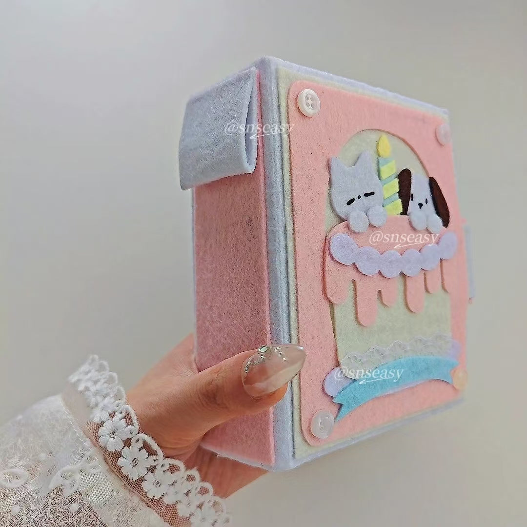 Handmade “Birthday Wishes” Felt Photo Album | A Musical Keepsake of Love & Celebration