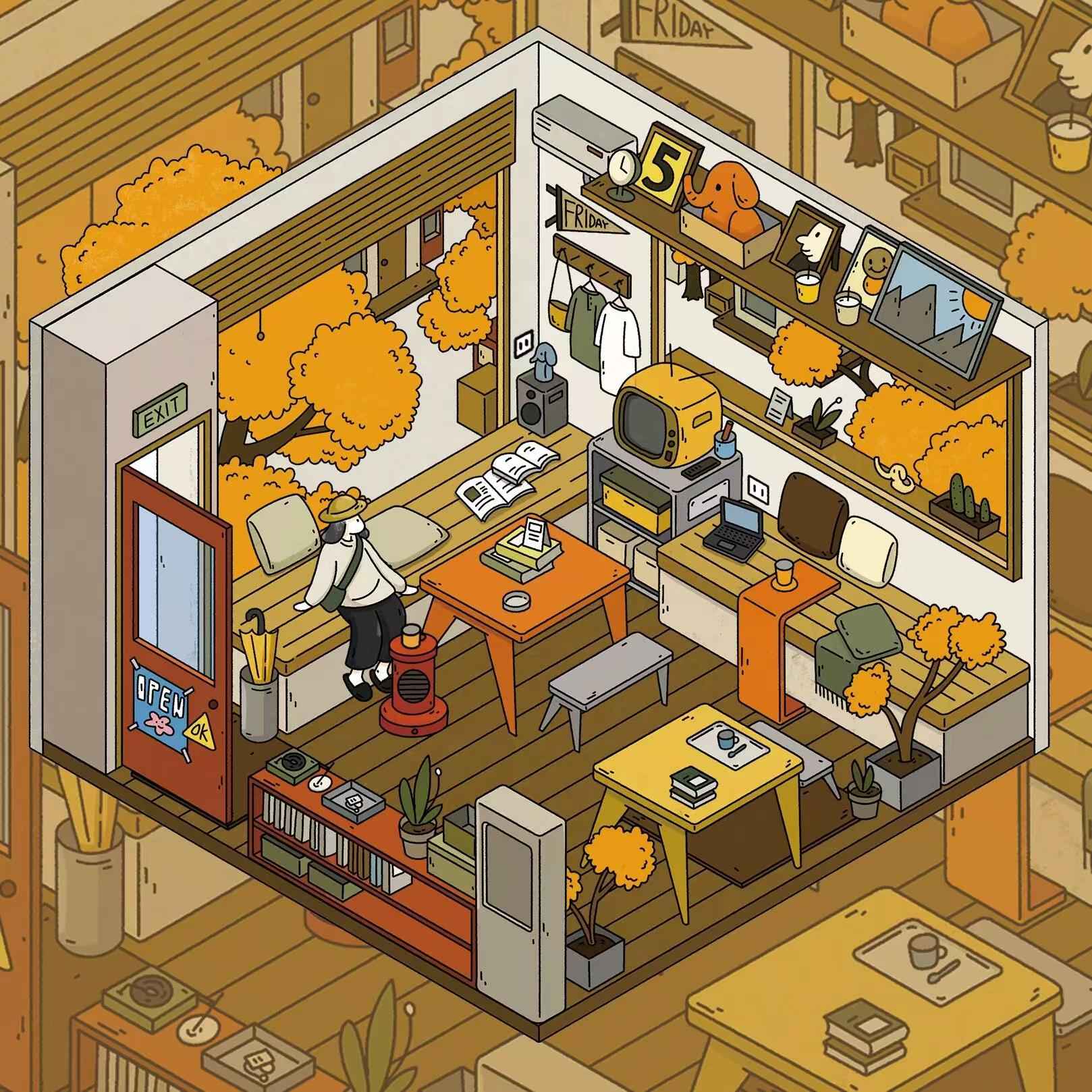 Horror Series 3.0 – 3D Miniature Sticker Scenes - 4 Theme Sets: Winery | Dog House | Abandoned Store | Horror Amusement Park