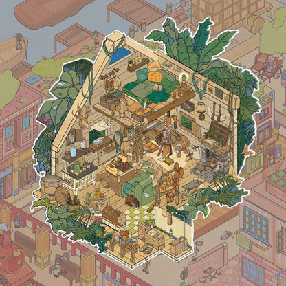 Island Adventure – 3D Miniature Scene Stickers (Plus Size) – 4 Theme: Pirate Treasure Hunt | Paradise Island | Dockside Market | Castaway Island (Copy)