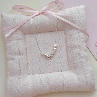 "Korean Drama Heroine" 925 Sterling Silver Chain with Natural Pearls - Irregular Pearl Design
