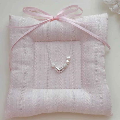 "Korean Drama Heroine" 925 Sterling Silver Chain with Natural Pearls - Irregular Pearl Design