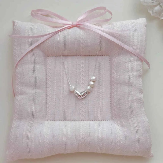 "Korean Drama Heroine" 925 Sterling Silver Chain with Natural Pearls - Irregular Pearl Design