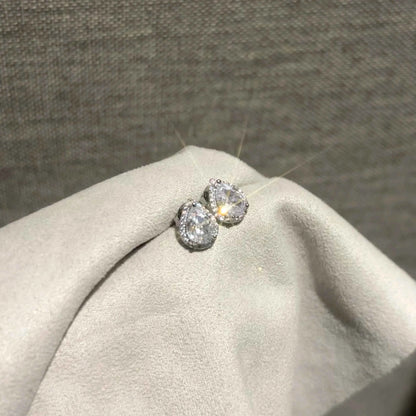 "Mermaid’s Tear" White Diamond Stud Earrings – S925 Sterling Silver Posts with 5A Cubic Zirconia (Copy)