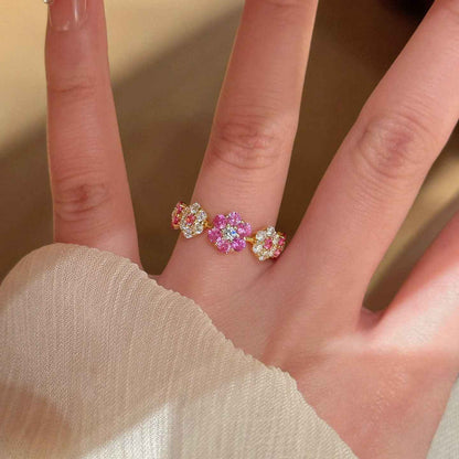 Colorful Blossom Open Ring