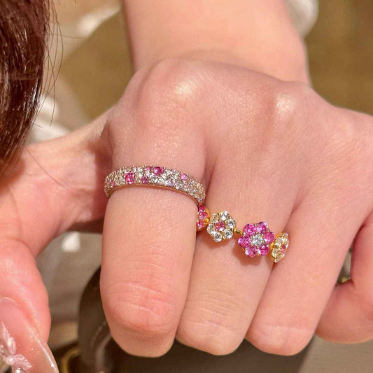 Colorful Blossom Open Ring