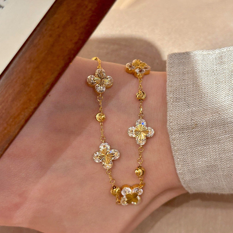 Vintage Clover Charm Bracelet