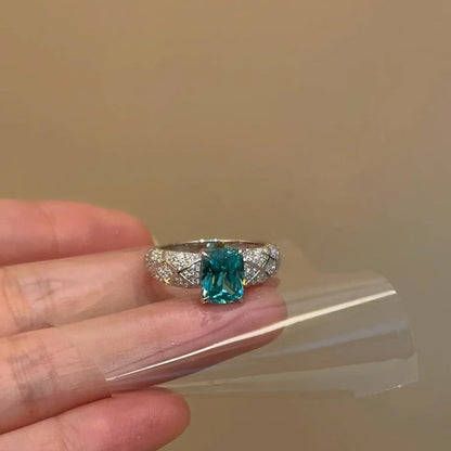 Blue Zircon Open Ring
