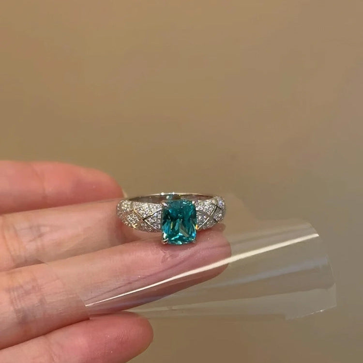 Blue Zircon Open Ring
