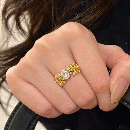 Vintage Iris Open Ring