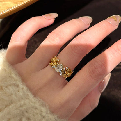 Vintage Iris Open Ring
