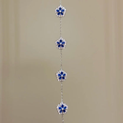 Blue Floral Crystal Bracelet