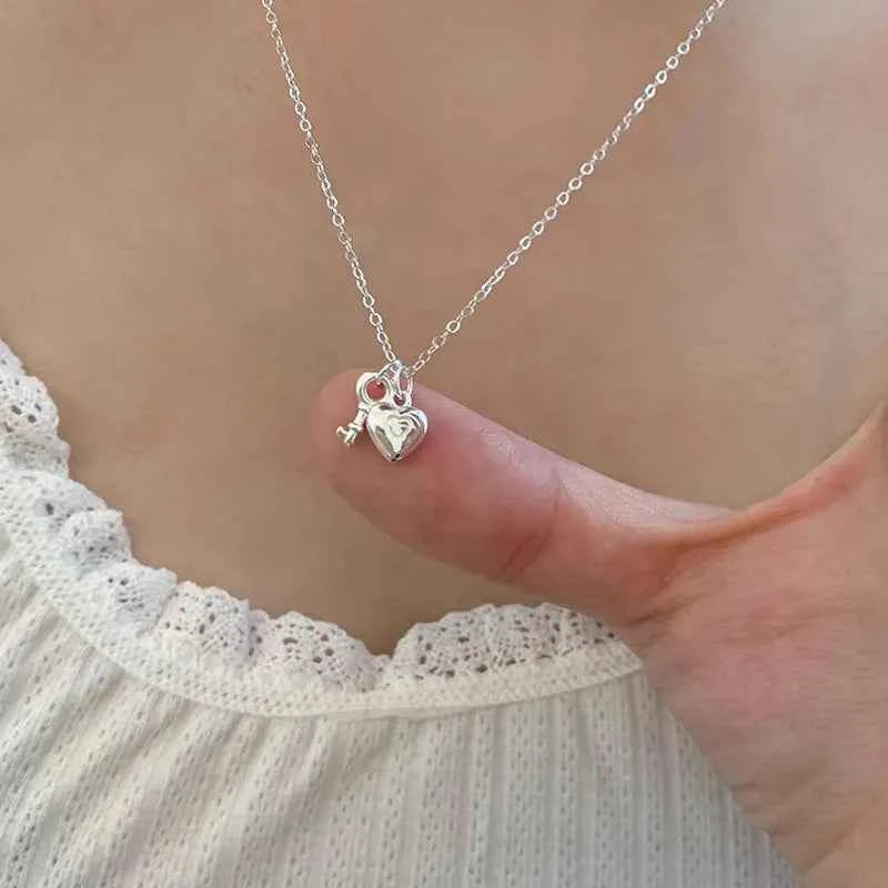"Only Key" 925 Sterling Silver Heart-Key & Lock Necklace – Romantic & Minimalist (Copy)