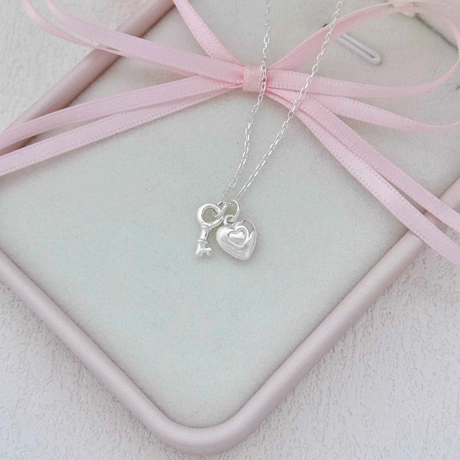 "Only Key" 925 Sterling Silver Heart-Key & Lock Necklace – Romantic & Minimalist (Copy)
