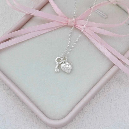 "Only Key" 925 Sterling Silver Heart-Key & Lock Necklace – Romantic & Minimalist (Copy)