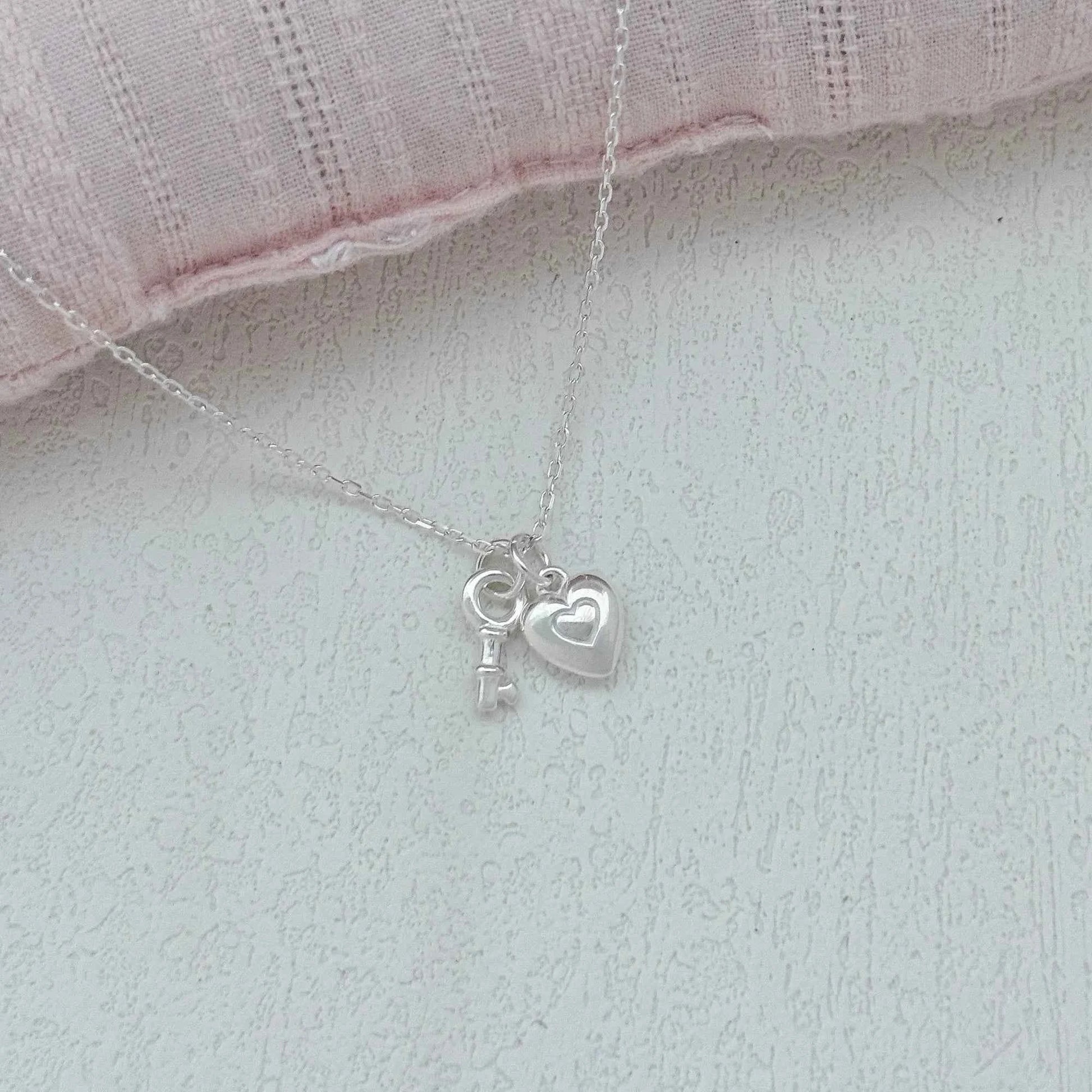 "Only Key" 925 Sterling Silver Heart-Key & Lock Necklace – Romantic & Minimalist (Copy)