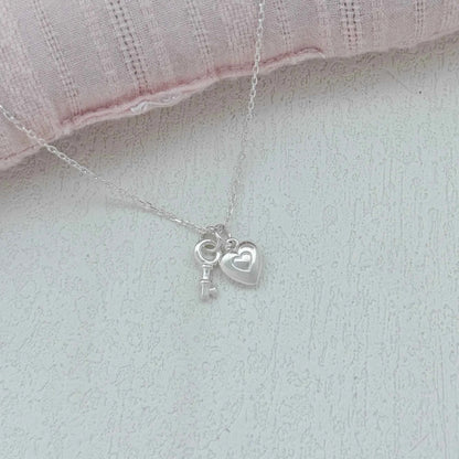 "Only Key" 925 Sterling Silver Heart-Key & Lock Necklace – Romantic & Minimalist (Copy)