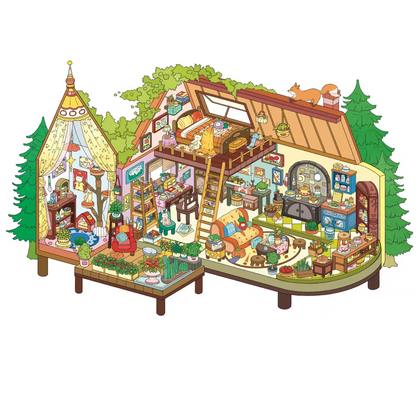 Original Nature House 2.0 – 3D Miniature Sticker Scenes - 4 Theme Sets
