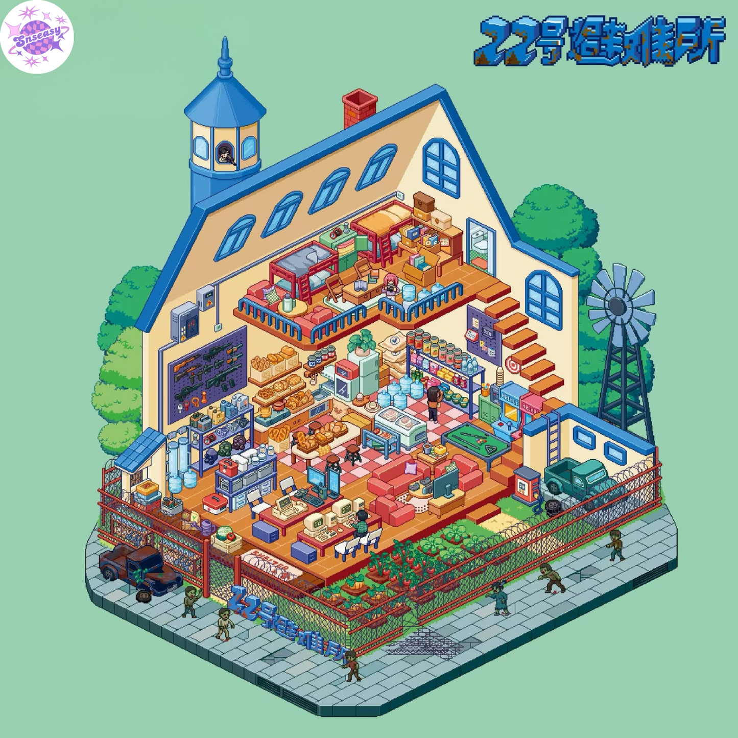 Original Plus Pixel Style 4.0 – 3D Miniature Sticker Scenes - 2 Theme Sets: Spirit Fairy Magic | Shelter No. 22