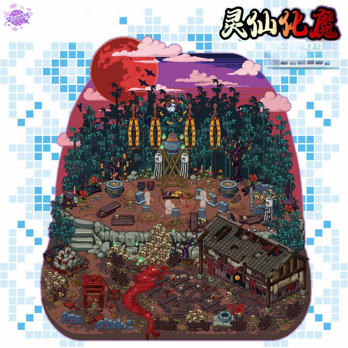 Original Plus Pixel Style 4.0 – 3D Miniature Sticker Scenes - 2 Theme Sets: Spirit Fairy Magic | Shelter No. 22