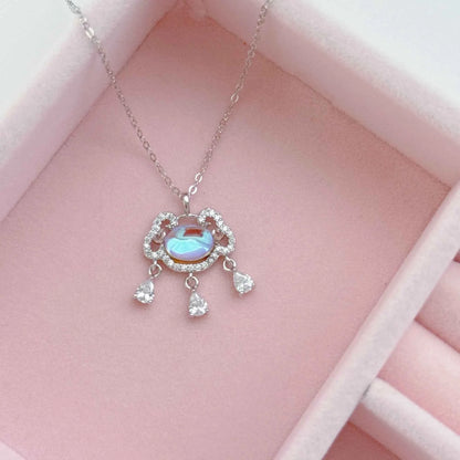 "Peace Lock" 999 Pure Silver Necklace – Guardian of Color & Calm (Copy)