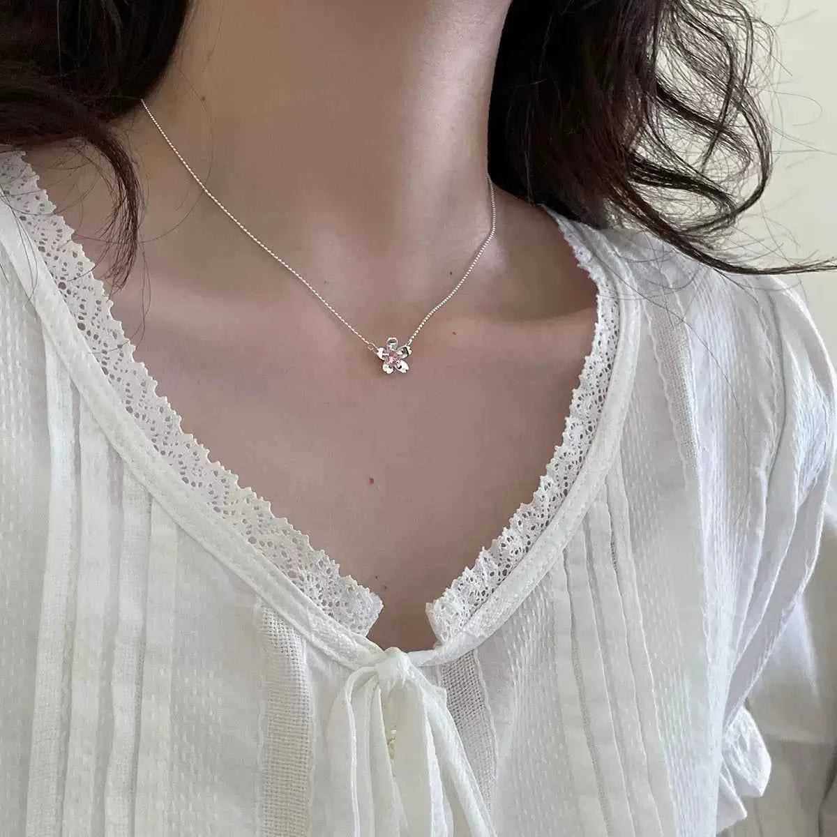 "Peach Blossom Mile" 925 Sterling Silver Necklace – Sweet-Girl Romance (Copy)