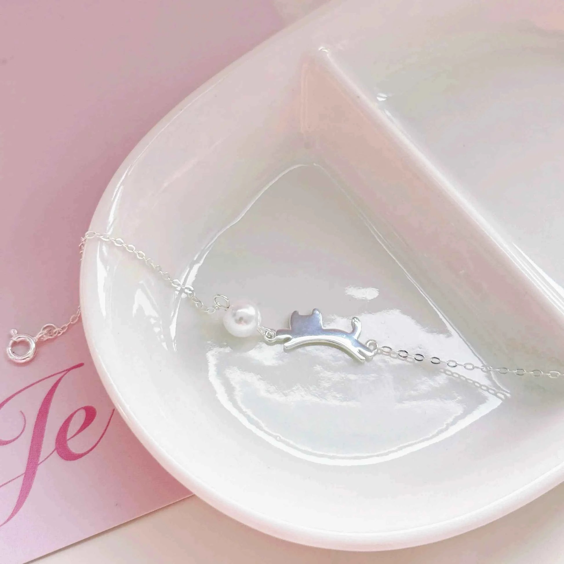 "Playful Kitty" 925 Sterling Silver Bracelet - Cute, Simple, and Elegant (Copy)